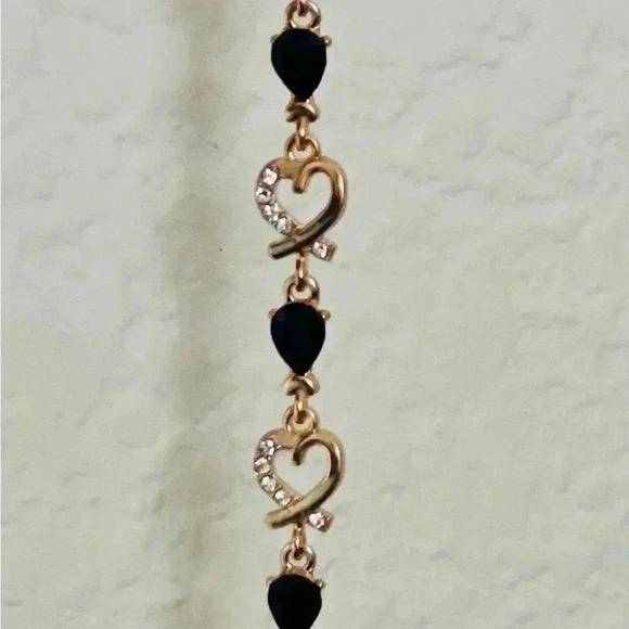 18k gold plated black crystal bracelet stunning and elegant - Picture 3 of 6